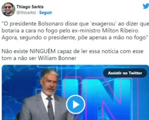 Conhecido por apresentar desde 1996 o Jornal Nacional na Globo, William Bonner se tornou referência no jornalismo (Foto: Reprodução / Twitter)