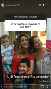 Irmã de Wanessa, Camilla Camargo desaprova escolha da cantora. Ambas são filhas de Zezé Di Camargo com Zilu Godói (Foto: Reprodução / Instagram)