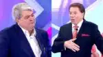 No SBT, Datena não se segura e desaba após declaração de Silvio Santos (Reprodução)