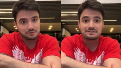 Imagem do post Depois de ser chamado de “gente inferior”, Felipe Neto volta a criticar Tiago Leifert: “Você é um nojo”