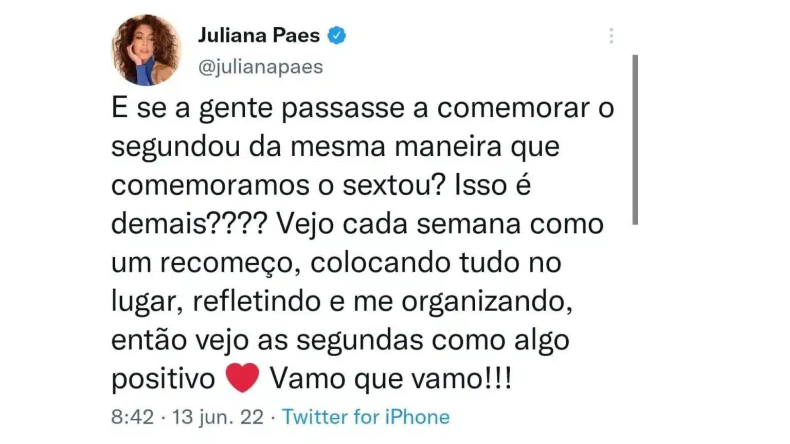 A famosa ex-atriz de Pantanal da Globo, Juliana Paes causou polêmica nas redes sociais (Foto: Reprodução)