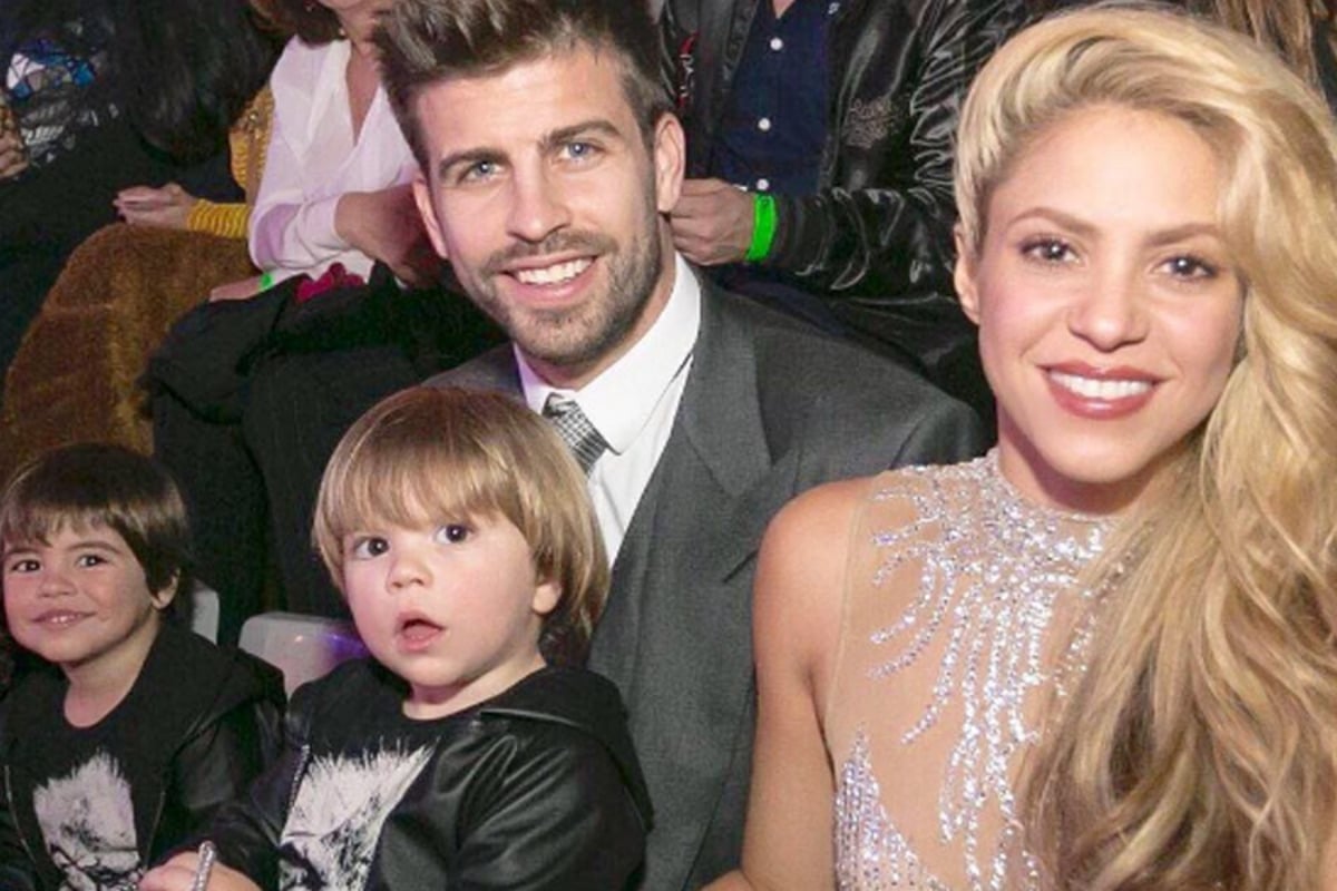 Shakira e Gerard Piqué com os filhos, Milan e Sasha