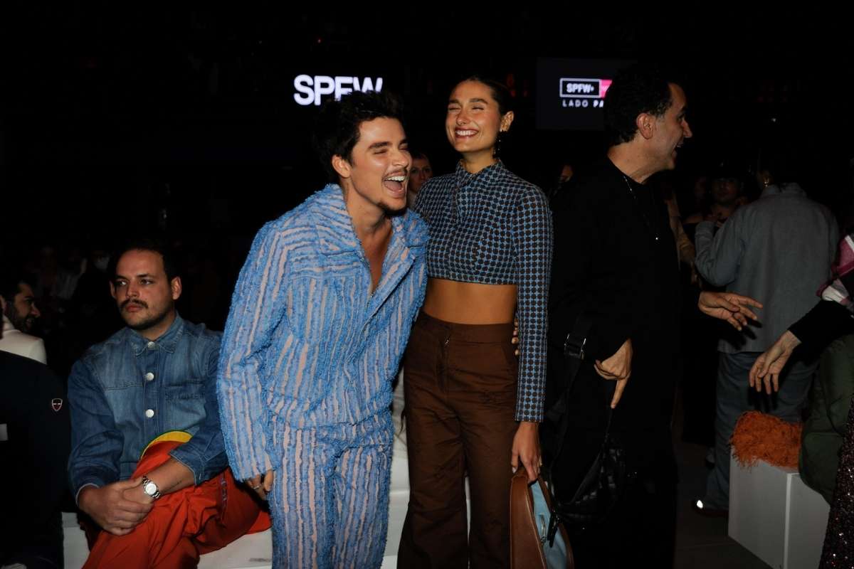 João Figueiredo e Sasha Meneghel no São Paulo Fashion Week