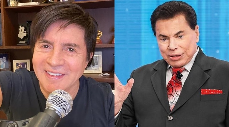 Xororó tira máscara de Silvio Santos (Foto: Reprodução)
