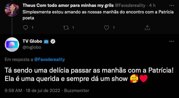 Após enxurrada de críticas, Globo se posiciona e sai em defesa de Patrícia Poeta no Encontro (Reprodução)