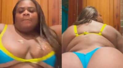 Imagem do post Jojo Todynho rebola de biquíni fio-dental e mostra seu bumbum na frente do espelho