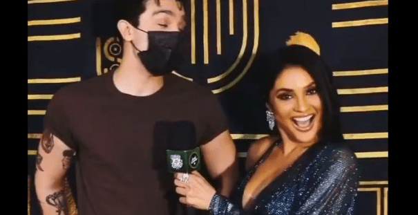 O famoso cantor sertanejo, Luan Santana deixou Mileide sem graça durante entrevista (Foto: Reprodução)