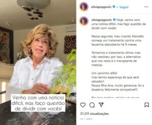 Silvia Poppovic faz relato emocionante em suas redes sociais na tarde deste domingo (03), onde recebeu apoio de famosos e anônimos (Foto: Reprodução/Instagram)