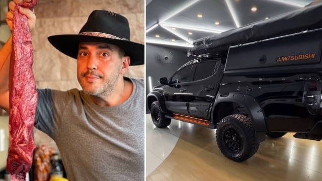 Após deixar a Globo, André Marques ostenta carro de R$ 280 mil para viajar com sua loja de carnes (Reprodução)