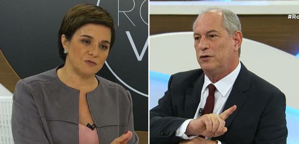 Ciro Gomes perde a paciência e discute ao vivo com Vera Magalhães: “Por que essa hostilidade?” (Reprodução)