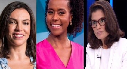 Ana Paula Araújo, Maju Coutinho e Renata Vasconcellos na Globo (Foto: Reprodução)