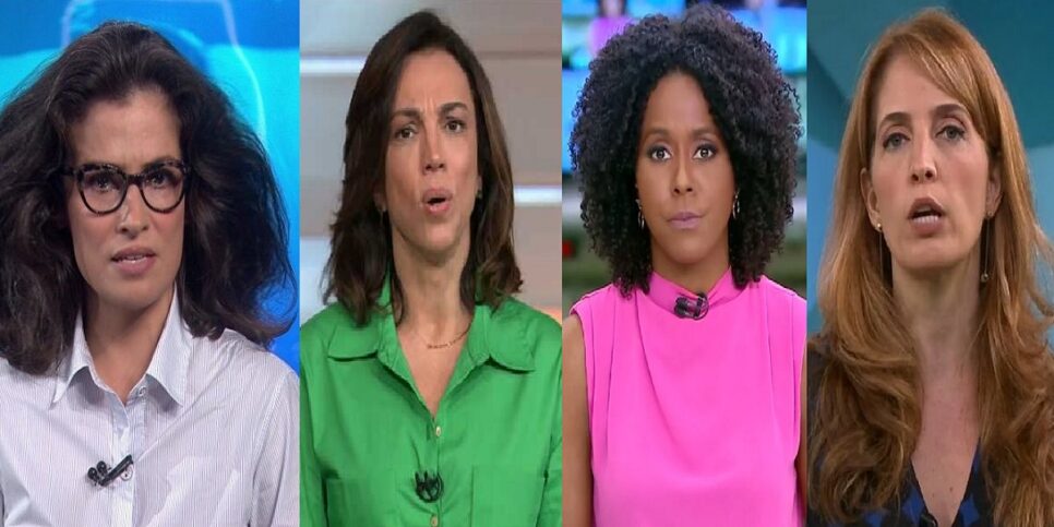 Renata Vasconcellos, Ana Paula, Maju e Poliana na Globo (Foto: Reprodução)