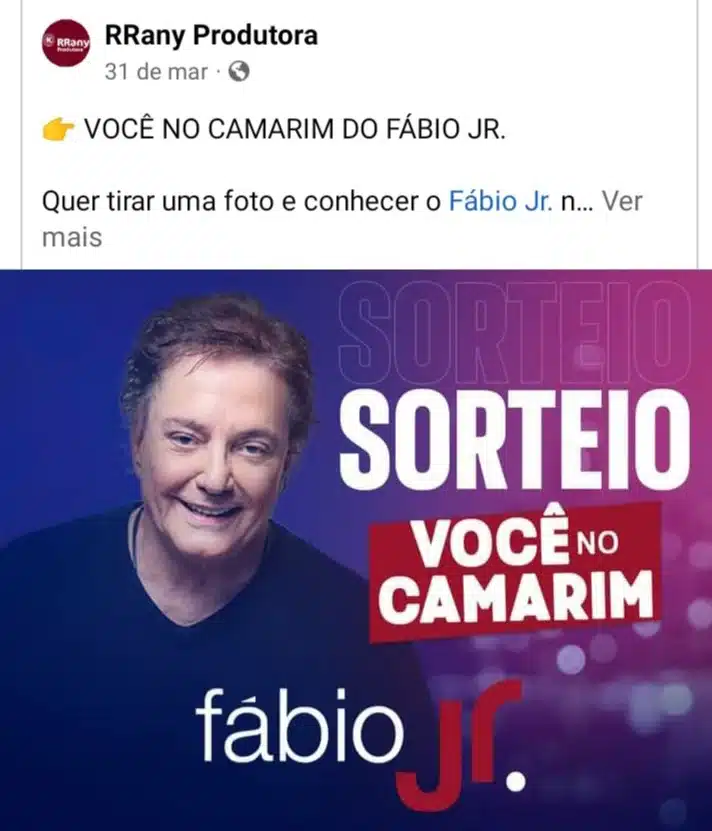 Fãs ganham sorteio, são barradas em camarim e processam equipe de Fábio Jr. (Reprodução)