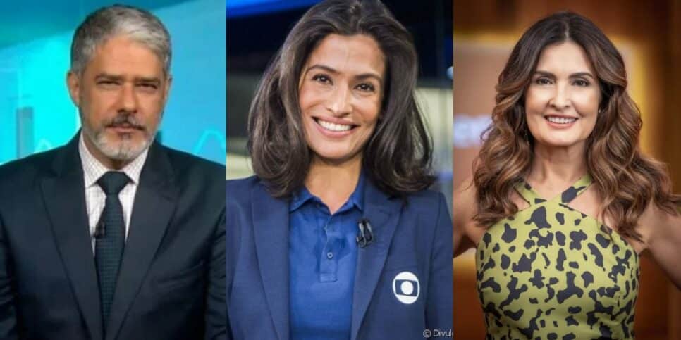 William Bonner, Renata Vasconcellos e Fátima Bernardes têm salários divulgados (Foto: Reprodução/Montagem)