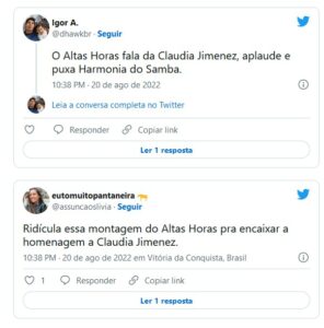 Globo dá truque para homenagear Claudia Jimenez no programa de Serginho Groisman e público reclama (Foto: Reprodução / Twitter)