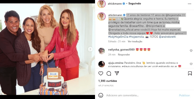 A famosa apresentadora do Hoje Em Dia da Record falou sobre seus colegas (Foto: Reprodução)