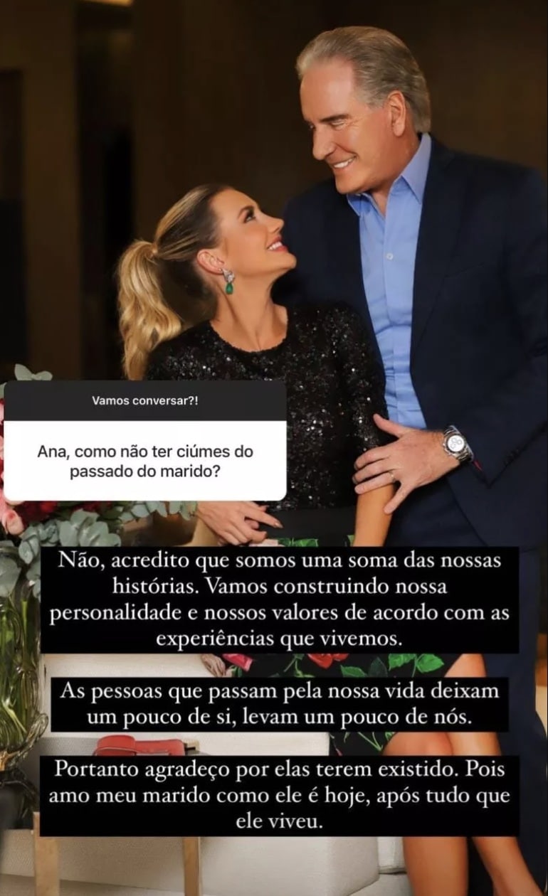 Esposa de Roberto Justus surpreende ao mandar recado para ex-mulheres do apresentador: “Agradeço” (Reprodução)