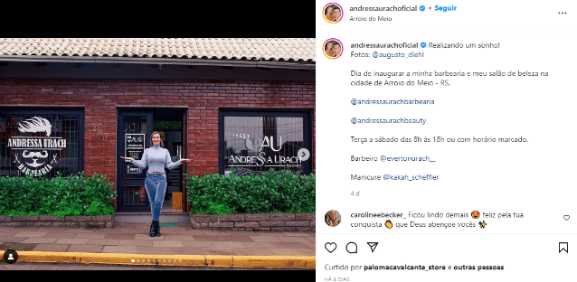 A famosa ex-apresentadora da Record, Andressa Urach compartilhou seu nova empreendimento (Foto: Reprodução)