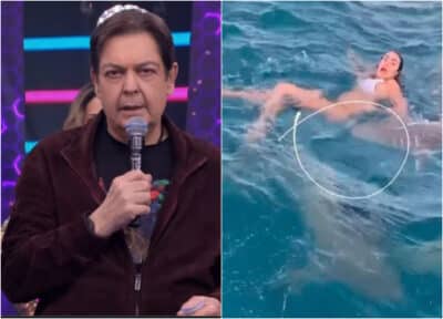 Bailarina do Faustão é pega por tubarão durante mergulho (Foto: Reprodução)