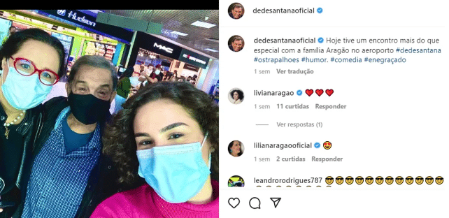 O famoso ex-ator do SBT usou as redes sociais para mostrar que tinha encontrado a família do ex-apresentador da Globo, Didi (Foto: Reprodução)