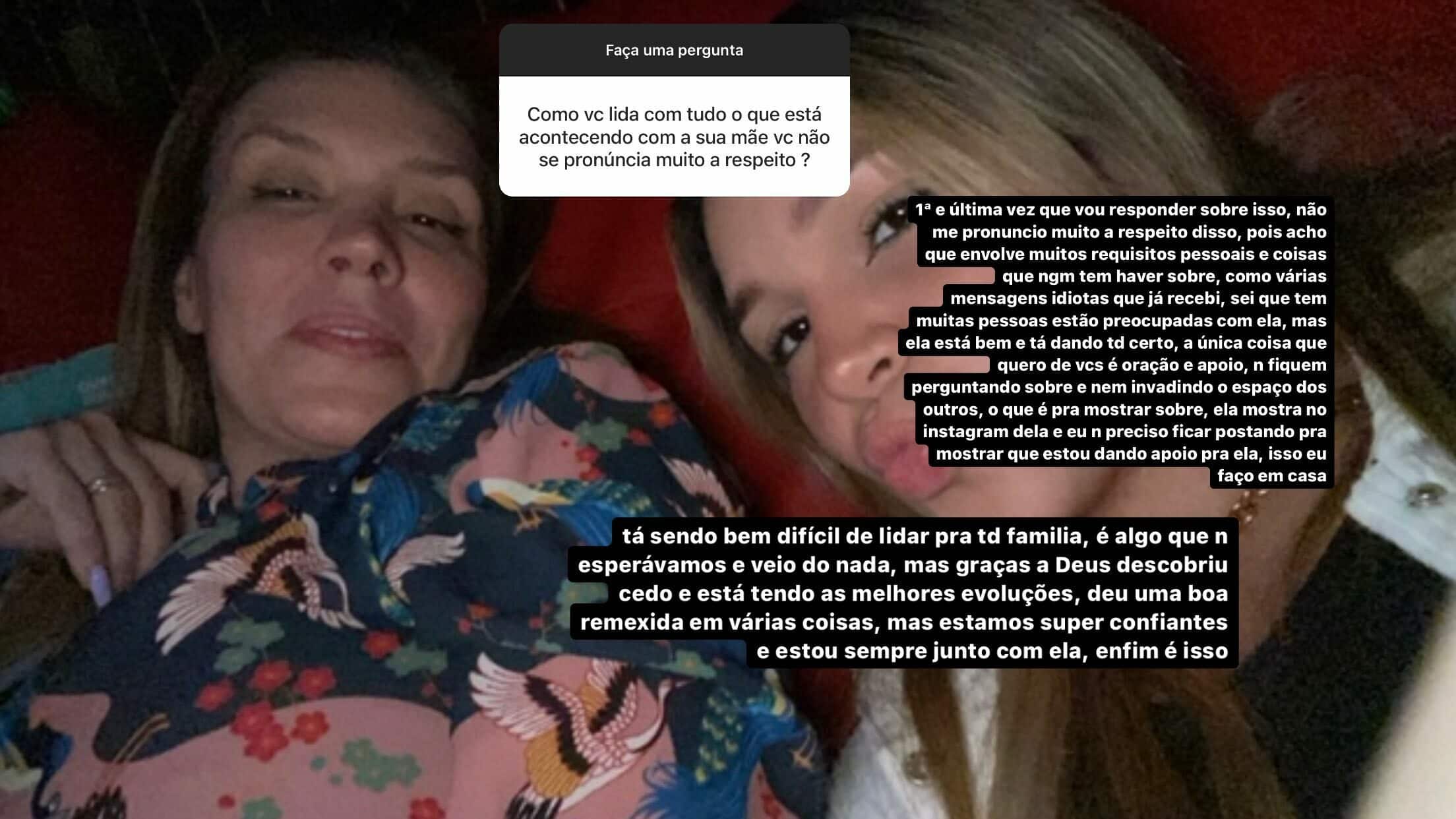 Filha de Simony abre o coração e revela o motivo de não falar sobre câncer da mãe: “Está difícil” (Reprodução)