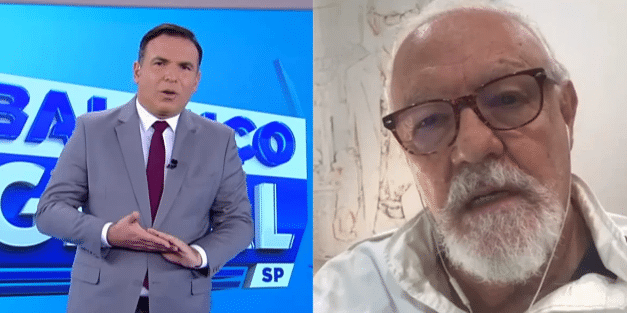 Reinaldo Gottino entra às pressas na Record e dá notícia de Ney Latorraca (Foto: Reprodução)