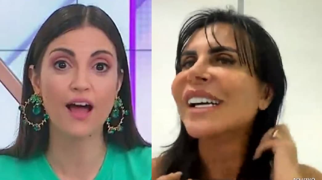 Gretchen revela que está nua em entrevista com Chris Flores (Foto: Reprodução)