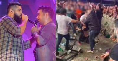 Imagem do post Após pancadaria, Henrique e Juliano se desesperam e encerram show às pressas; imagens são fortes