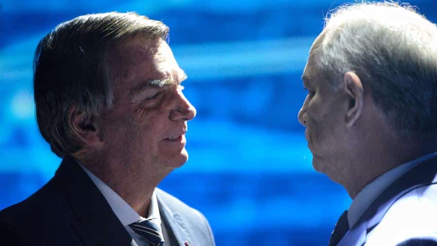 Jair Bolsonaro e Ciro Gomes no debate presidencial da Band (Foto: Reprodução)