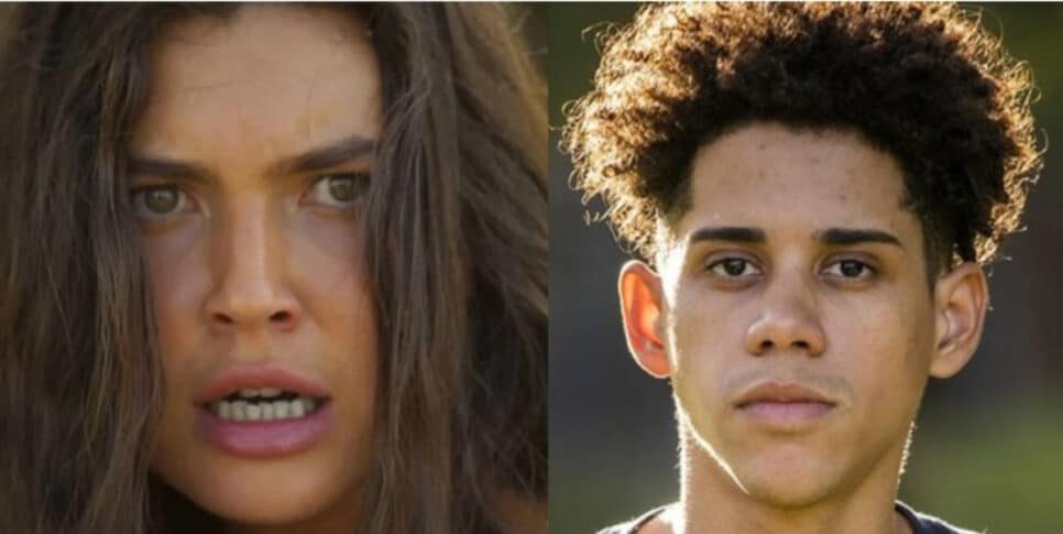 Pantanal - Juma (Alanis Guillen) degola assassino e dá descanso à alma de Roberto (Cauê Campos) após crime brutal (Foto: Reprodução / Globo)