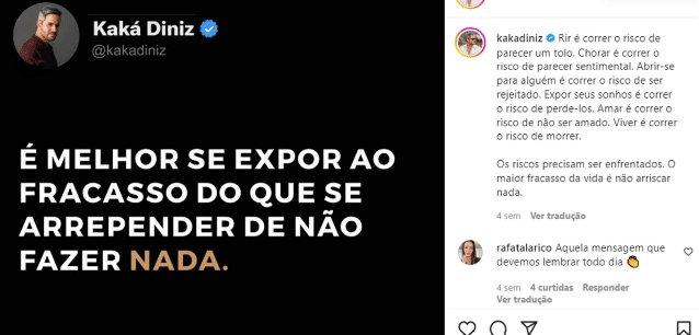 O marido da cantora sertaneja, Kaká Diniz surpreendeu ao fazer um desabafo nas redes sociais (Foto: Reprodução)