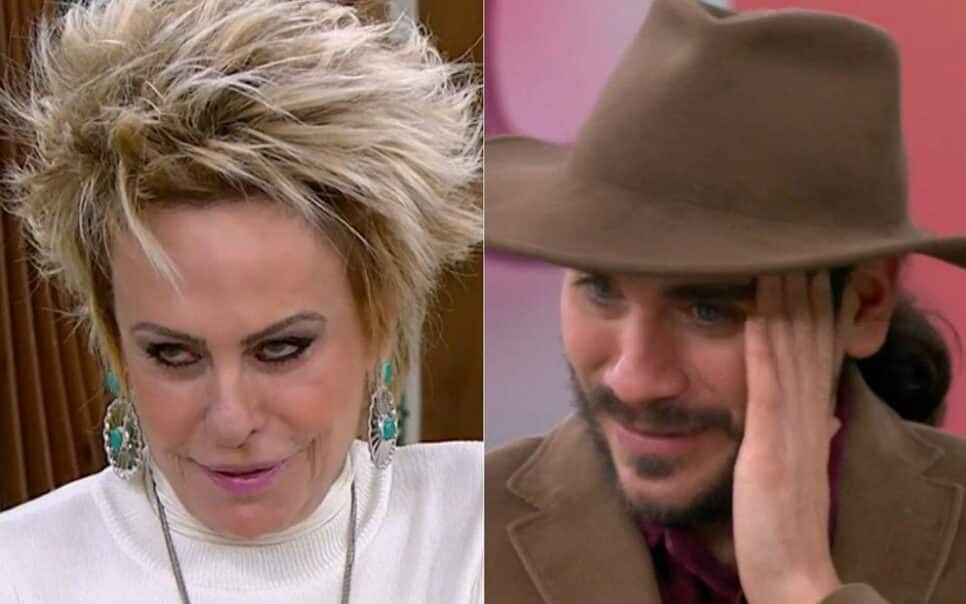 Gabriel Sater segura as lágrimas no "Mais você" (Foto Reprodução)