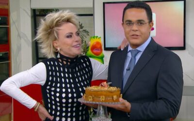 Ana  fica com dó de jornalista que ganhou ‘bolinho chinfrim’ e surpreende repórter: “O que vale é a intenção” (Reprodução)