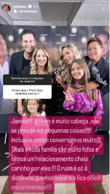 A famosa mulher do cantor sertanejo Leonardo, Poliana falou sobre relação com Thais (Foto: Reprodução)