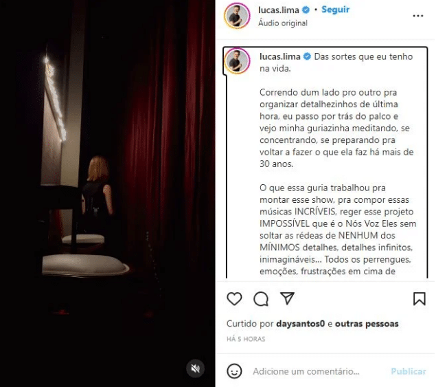 A famosa cantora e filha de Xororó, Sandy é exposta por Lucas Lima nas redes sociais (Foto: Reprodução)