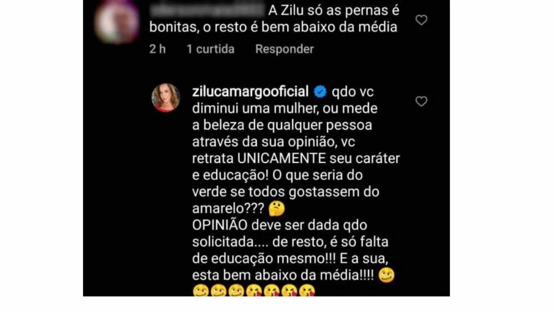 Fã humilha Zilu Camargo após empresária publicar foto de biquíni: "Abaixo da média" (Reprodução)