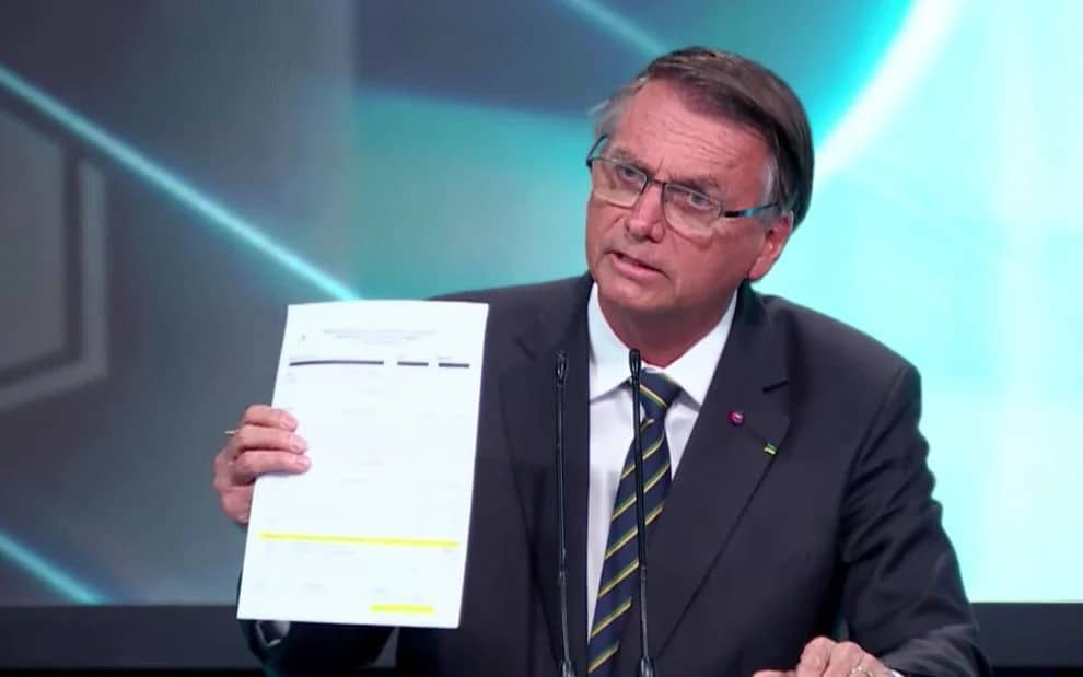 Bolsonaro durante debate do SBT (Foto: Reprodução)