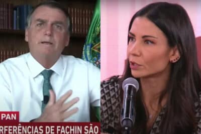 Bolsonaro se revolta com jornalista durante sabatina e dispara: “Seu marido vota em mim” (Reprodução)