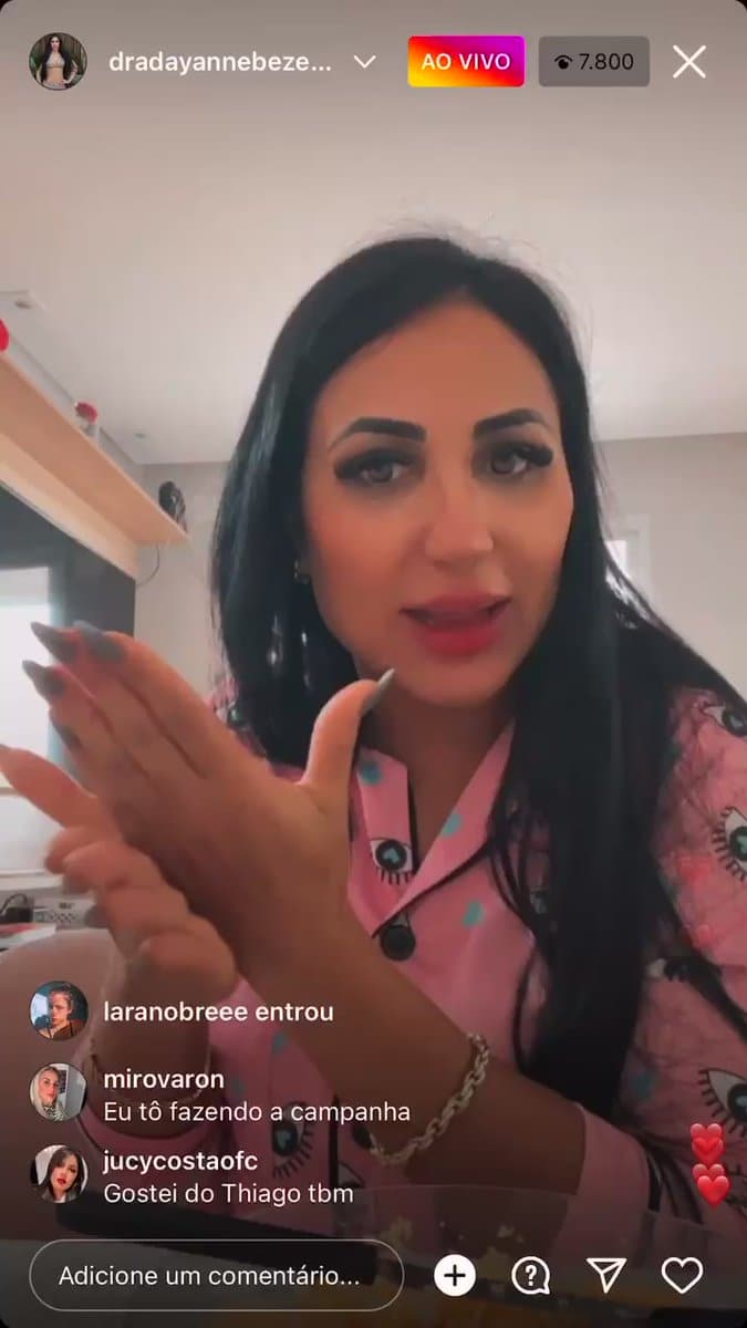 Irmã da Deolane falou sobre Tiago em uma live nas suas redes sociais (Foto Reprodução)