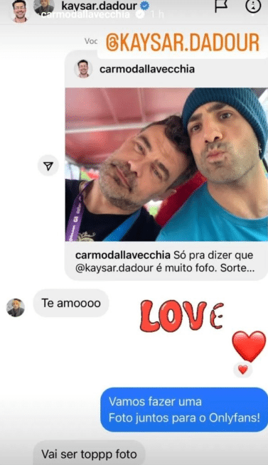 O famoso ator de Cara e Coragem da Globo ao lado de Kaysar (Foto: Reprodução)