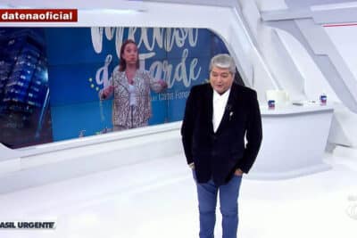 Imagem do post Datena e Catia Fonseca protagonizam conversa inusitada ao vivo: “Você prefere peru grande ou pequeno?”