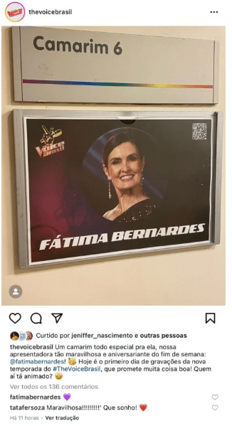 A famosa apresentadora da Globo viu seu camarim do The Voice Brasil ser exposto nas redes sociais (Foto: Reprodução)