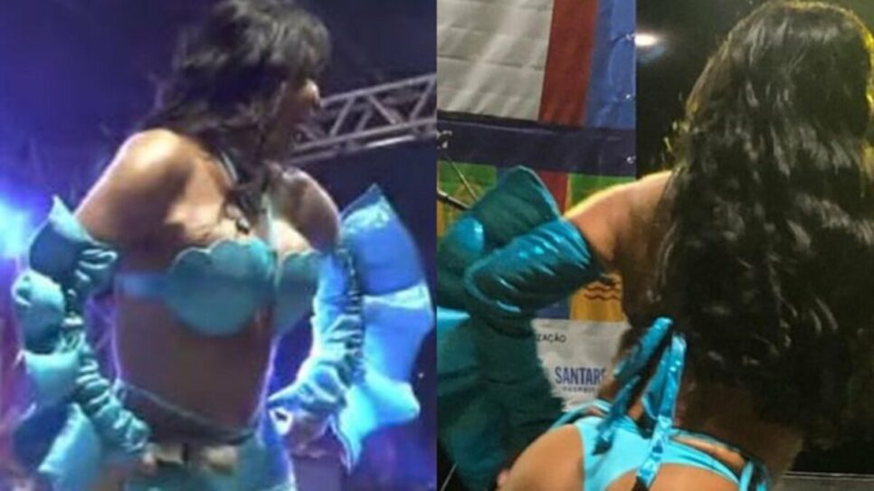 Em show Gretchen mostra seu bumbum
