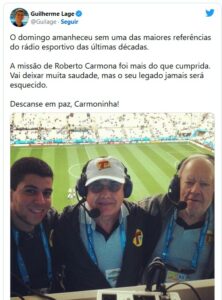 Roberto Carmona trabalhou como repórter da rádio Transámerica; famoso jornalista morreu aos 86 anos (Foto: Reprodução / Internet)