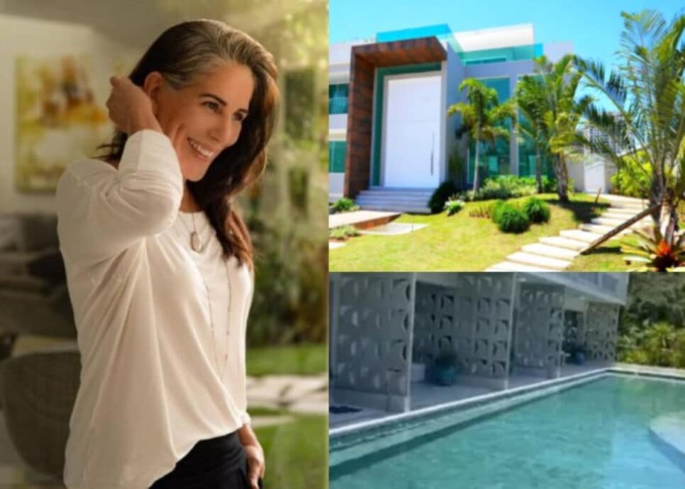 Mansão faraônica de Glória Pires choca o Brasil com luxo e chama atenção porta gigante e espelho no chão (Foto: Reprodução / Instagram / Montagem HoraDoBenefício)