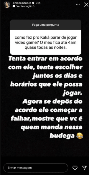 A famosa cantora sertaneja chamou atenção ao falar sobre acordo com o marido, Kaká Diniz (Foto: Reprodução)