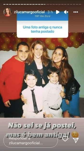 A famosa ex-mulher de Zezé Di Camargo, Zilu compartilhou uma foto bem especial em suas redes sociais ao lado de Luciano Camargo e Wanessa (Foto: Reprodução)