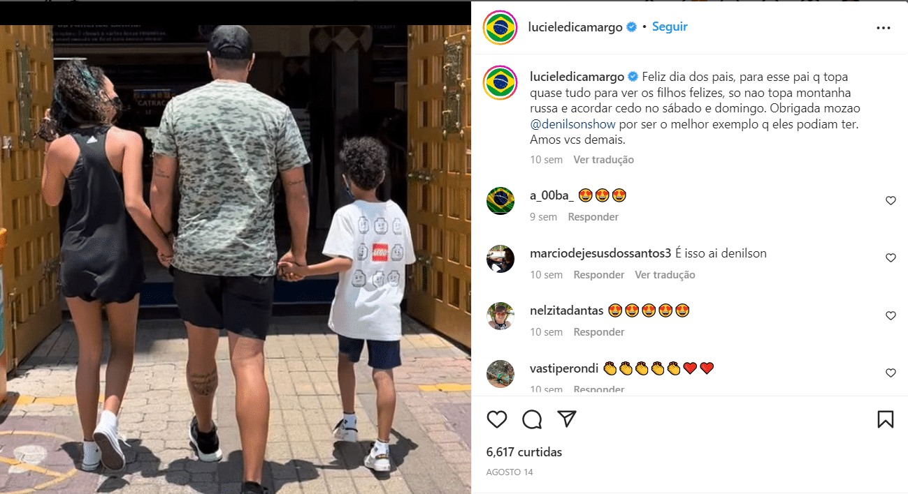 Luciele di Camargo fez homenagem ao marido nas redes sociais (Foto Reprodução/Instagram))