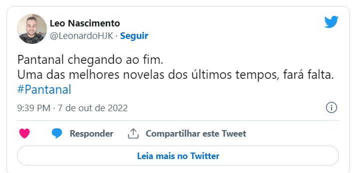 Reações do Twitter sobre o fim da novela (Foto Reprodução)