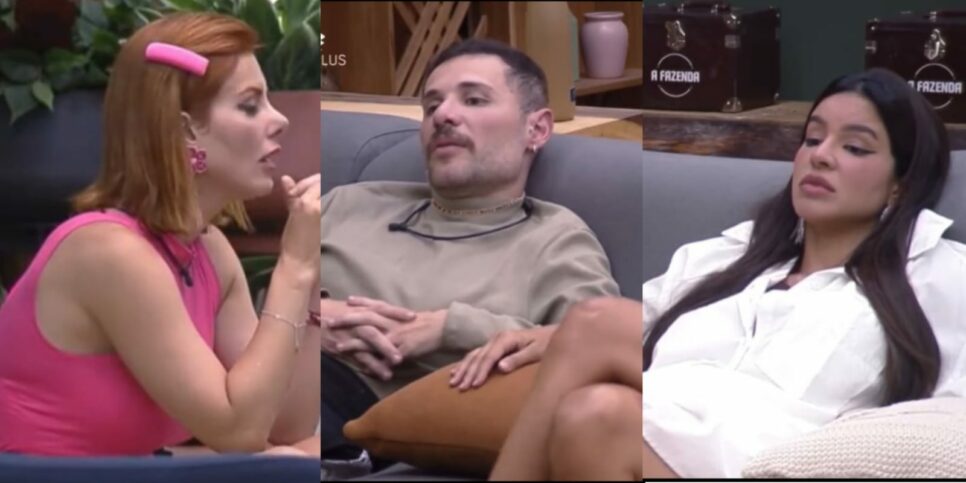 A Fazenda 14: peões se assustam com helicóptero (Foto: Reprodução/PlayPlus/Montagem)